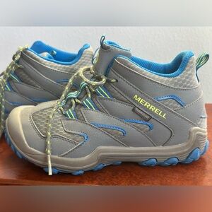 Merrell Gray and Blue Kids Warerproof Hiking Boot